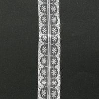 лента дантела 40 мм бяла - 1 метра