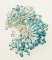 тичинка-пъпка перлена двустранна 5x8x57 мм двуцветна бяло и синьо ±95 бр