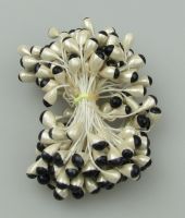 тичинка-пъпка перлена двустранна 6x8x61 мм двуцветна бяло и черно ±85 бр