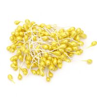 тичинки перлени двустранни 5x8x60 мм жълти ±85 бр