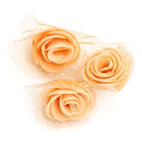 цвят роза 35 мм гума органза оранжева -10 броя