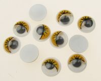 очички мърдащи 8 мм с мигли жълти -50 броя