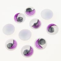 очички мърдащи 10 мм с мигли лилави -50 броя