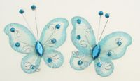 пеперуда 50 мм синя светла с брокат