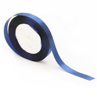 ширит сатен 12 мм син тъмно -22 метра