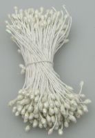 Тичинки с брокат двустранни 2x5x70 мм бели ±150 бр