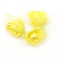 цвят роза 35 мм гума органза жълта -10 броя