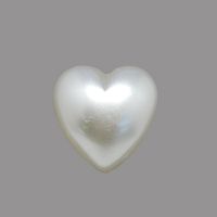 перла полусфера сърце 6x6x2.5 мм бяла -100 броя
