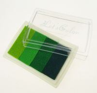 тампон с пигментно мастило 6x3.8 см - 4 цвята зелена гама