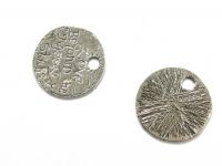висулка метална паричка 36 мм дупка 6 мм цвят сребро -2 броя