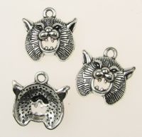 висулка метална 20x19x5 мм дупка 2 мм цвят сребро -5 броя